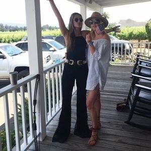 Stone Cold Fox Black Jumpsuit Flare Small